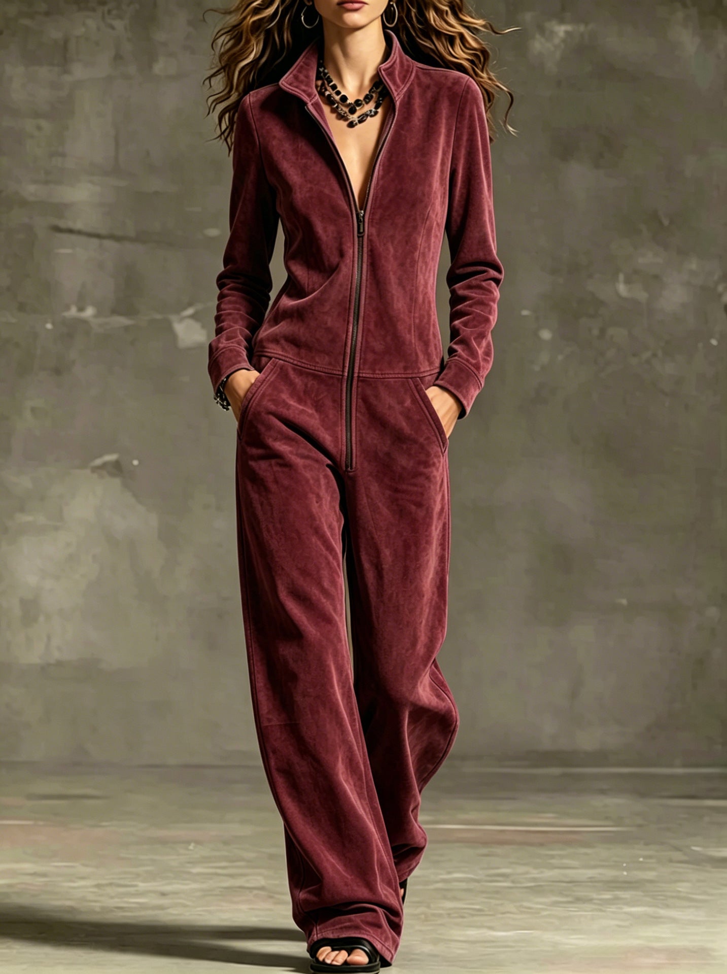 Effortless One-Piece Velvet Outfit