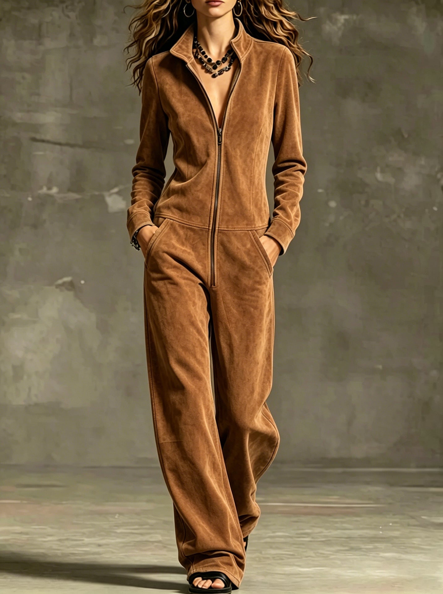 Effortless One-Piece Velvet Outfit